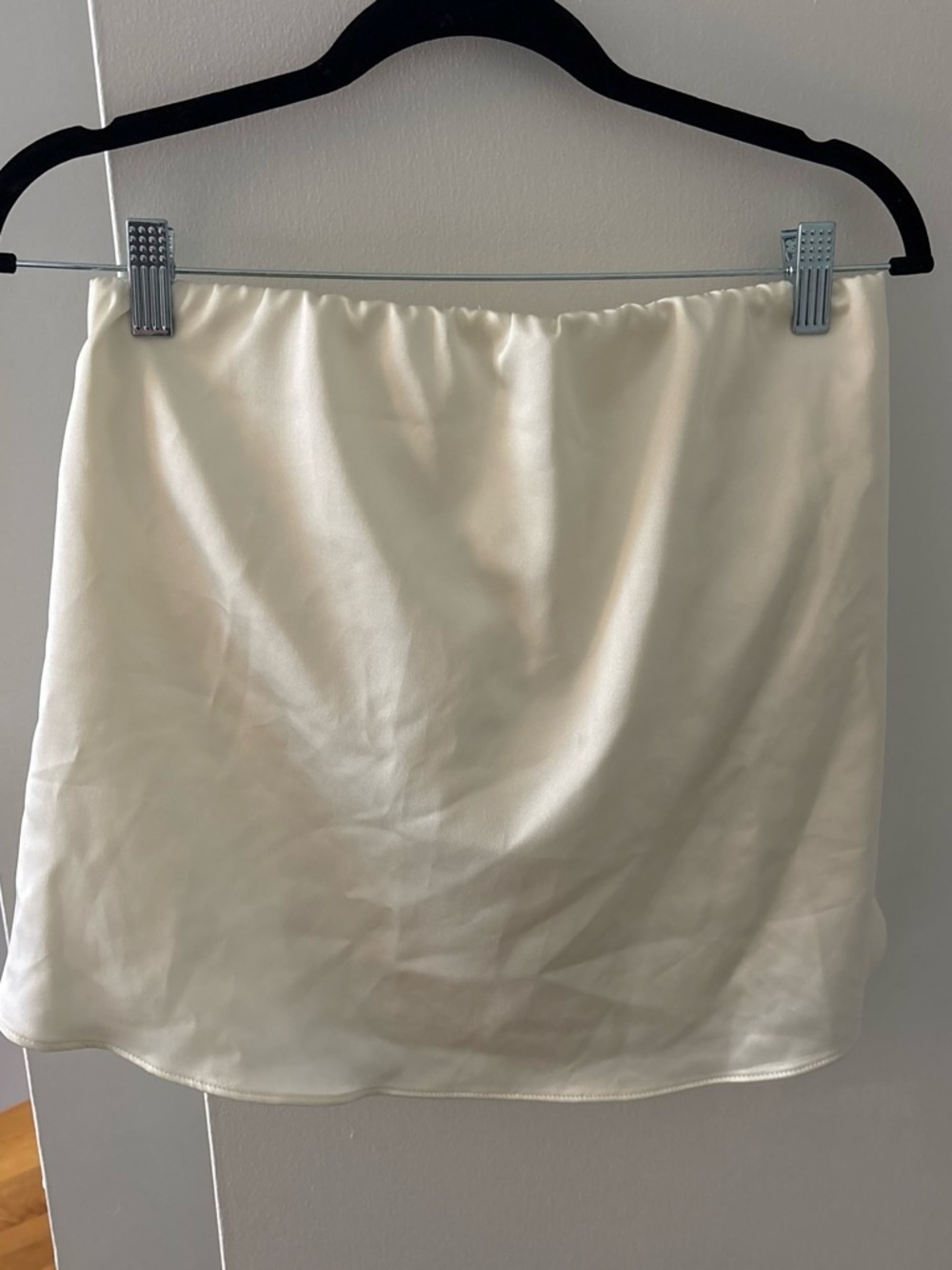 River Island Cream Satin Mini Skirt